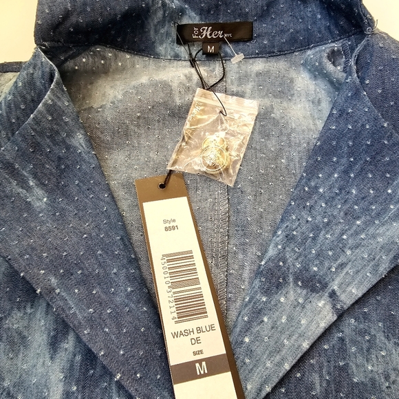 For Her NYC Goth Coquette Grunge Romantic Dress Wash Blue "The Takeover" Size M - Picture 9 of 15